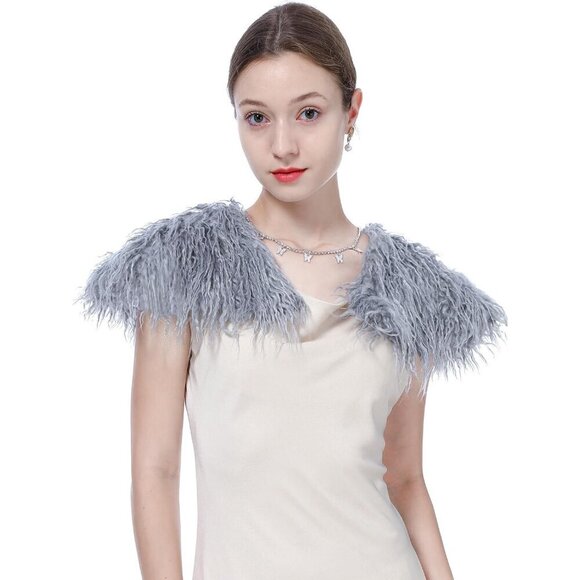 Faux Fur Shoulder Shawl Unisex Warm Cape Halloween Winter Accessories